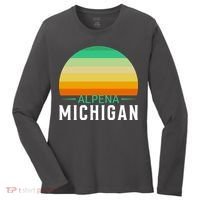 Alpena Michigan Retro Sunset Women's Long Sleeve Shirt thumb 0