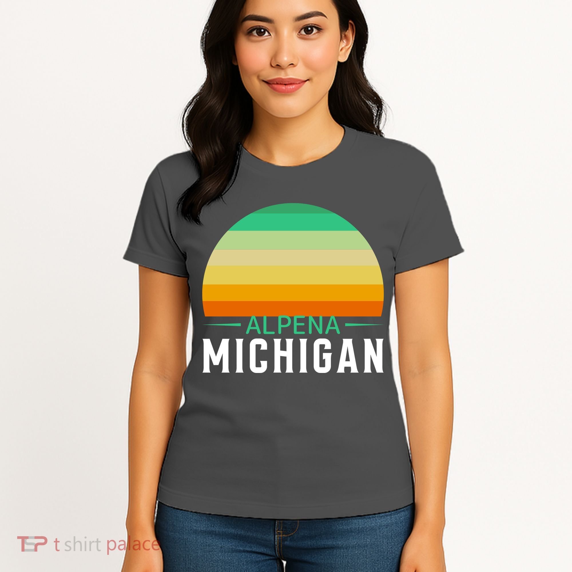 Alpena Michigan Retro Sunset Women's T-Shirt