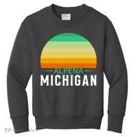 Alpena Michigan Retro Sunset Kids Sweatshirt thumb 0