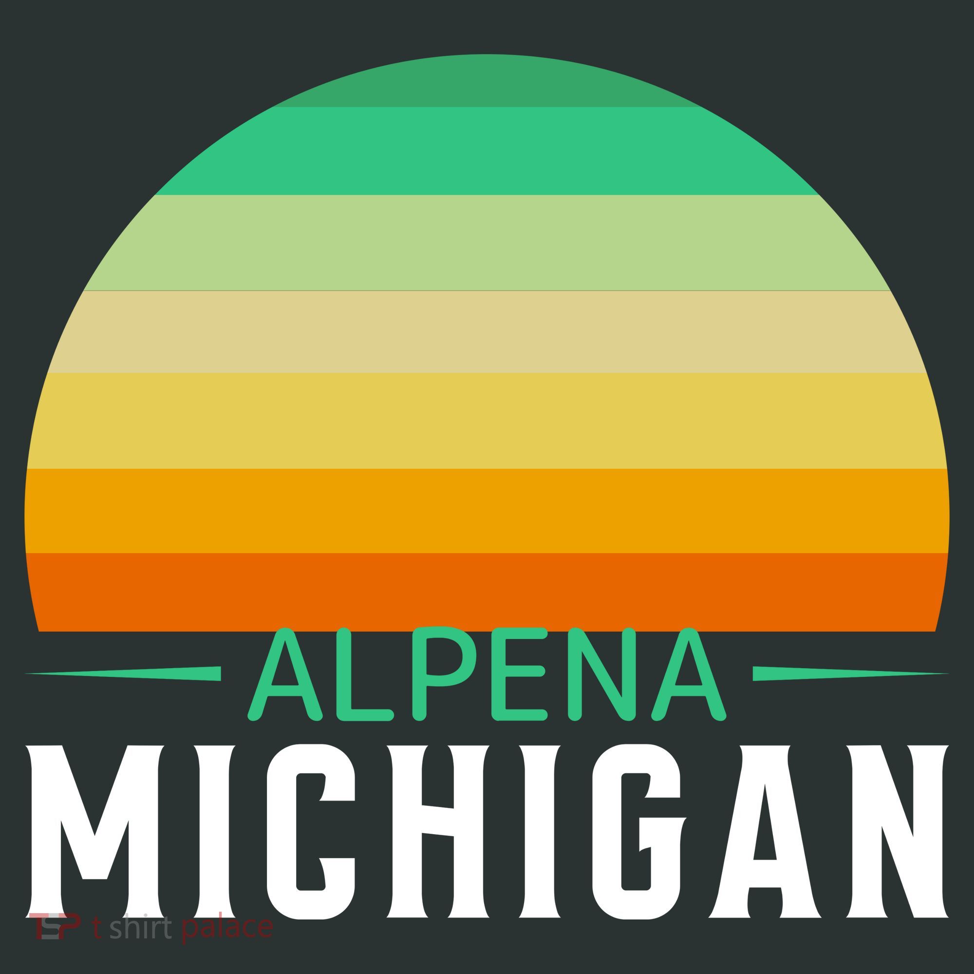 Alpena Michigan Retro Sunset Kids Sweatshirt