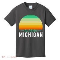 Alpena Michigan Retro Sunset Kids T-Shirt thumb 0