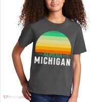 Alpena Michigan Retro Sunset Kids T-Shirt thumb 2