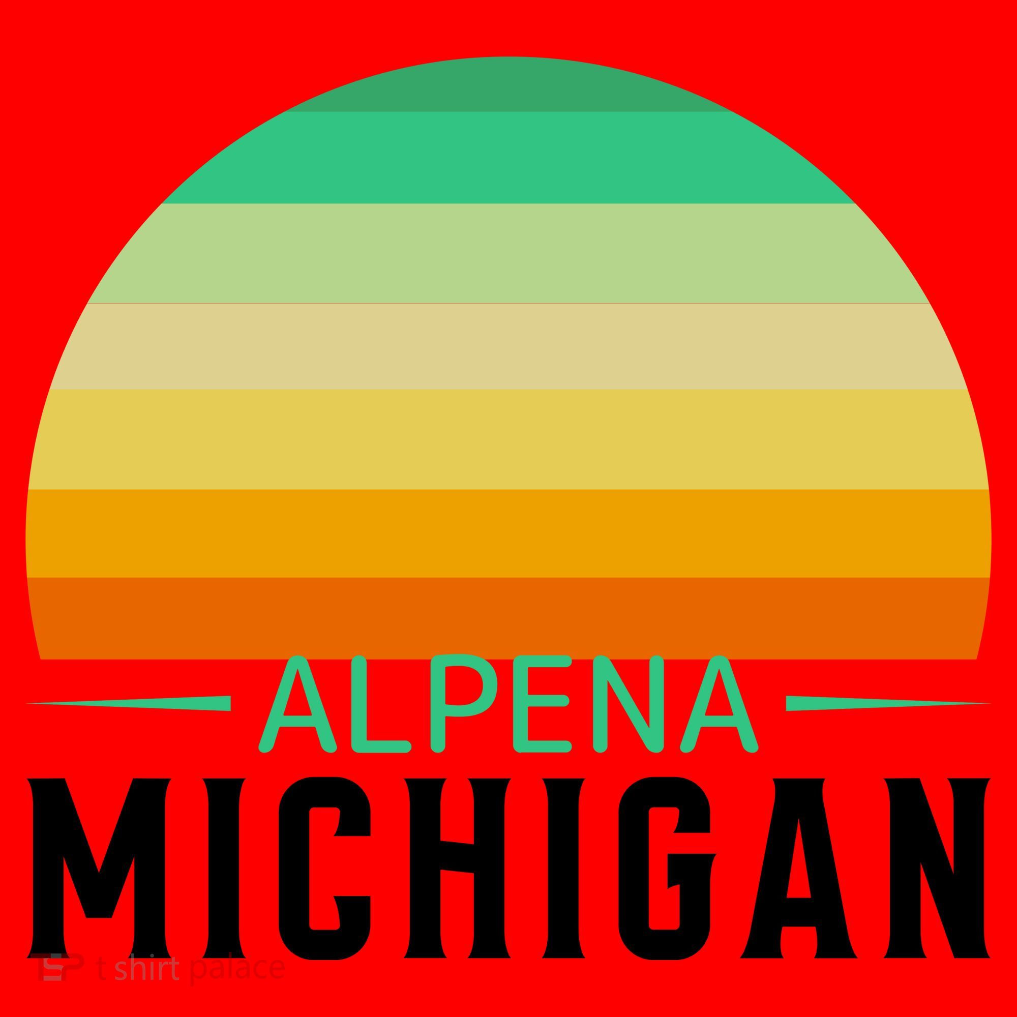 Alpena Michigan Retro Sunset Santa Hat