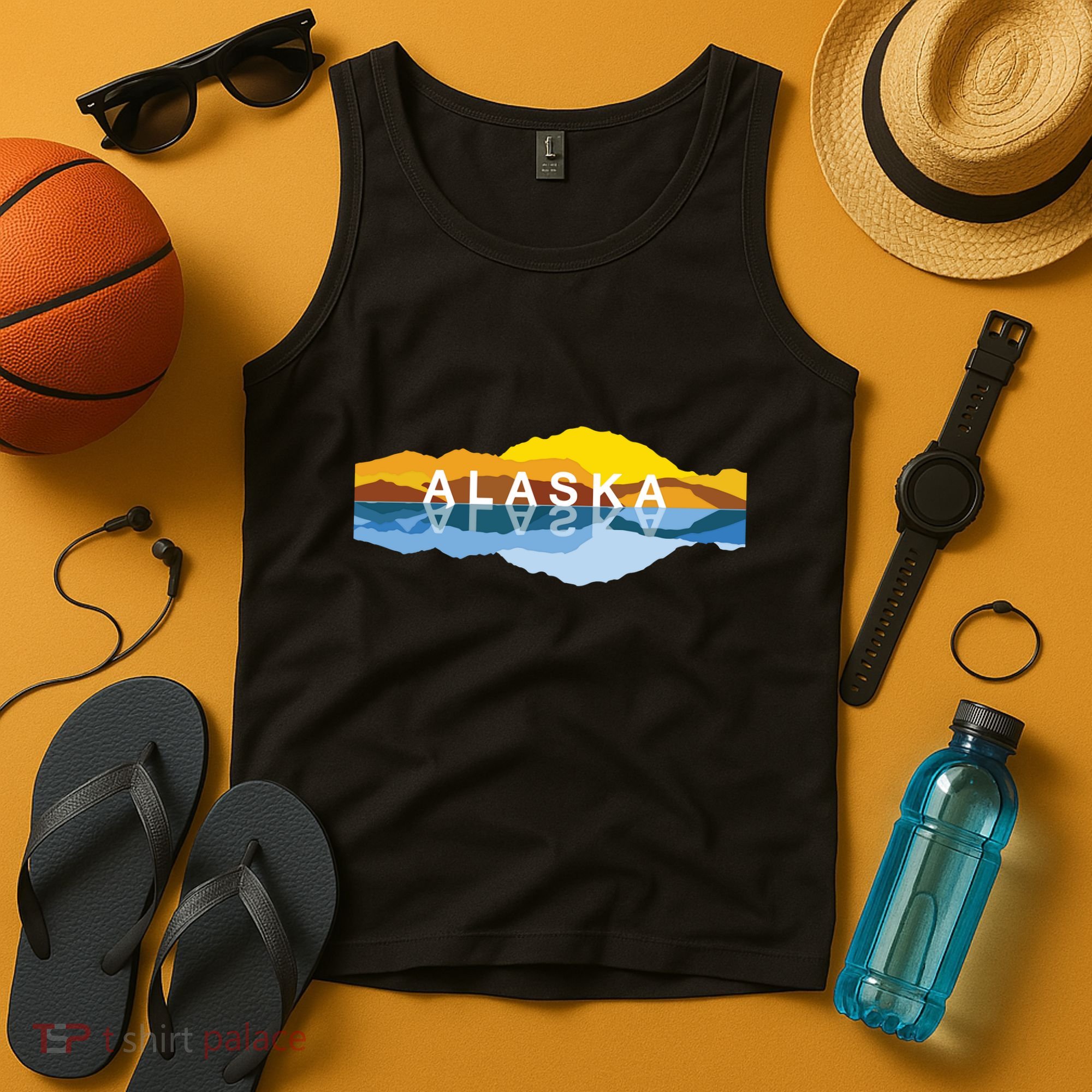 Alaska Mountain Reflections Denali Mountain Souvenir Tank Top