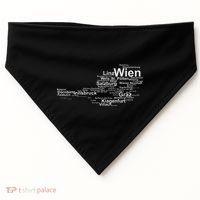 Austria Map Silhouette Cities Towns Travel Vacation Vienna USA-Made Doggie Bandana thumb 0