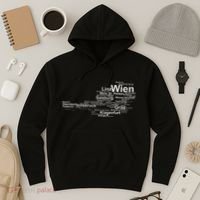 Austria Map Silhouette Cities Towns Travel Vacation Vienna Hoodie thumb 3