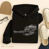 Austria Map Silhouette Cities Towns Travel Vacation Vienna Hoodie thumb 4