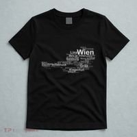 Austria Map Silhouette Cities Towns Travel Vacation Vienna T-Shirt thumb 5