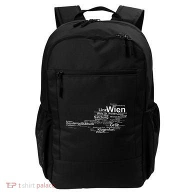 Austria Map Silhouette Cities Towns Travel Vacation Vienna Backpack