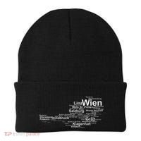 Austria Map Silhouette Cities Towns Travel Vacation Vienna Beanie thumb 0