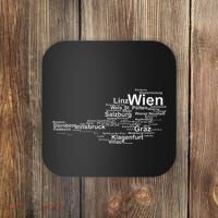Austria Map Silhouette Cities Towns Travel Vacation Vienna Coaster thumb 0