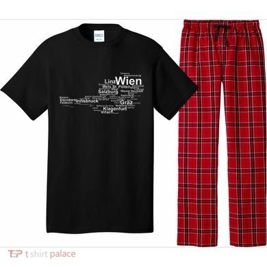 Austria Map Silhouette Cities Towns Travel Vacation Vienna Pajama Set