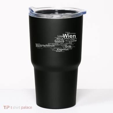 Austria Map Silhouette Cities Towns Travel Vacation Vienna Tumbler