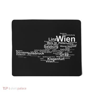 Austria Map Silhouette Cities Towns Travel Vacation Vienna Mousepad