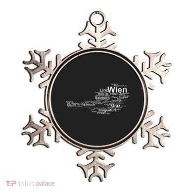Austria Map Silhouette Cities Towns Travel Vacation Vienna Ornament