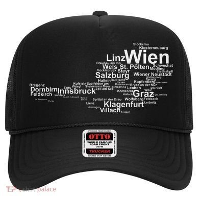 Austria Map Silhouette Cities Towns Travel Vacation Vienna Hat