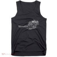Austria Map Silhouette Cities Towns Travel Vacation Vienna Tank Top thumb 0