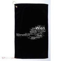 Austria Map Silhouette Cities Towns Travel Vacation Vienna Golf Towel thumb 0