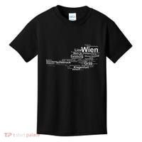 Austria Map Silhouette Cities Towns Travel Vacation Vienna Kids T-Shirt thumb 0