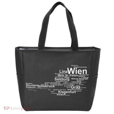 Austria Map Silhouette Cities Towns Travel Vacation Vienna Tote Bag