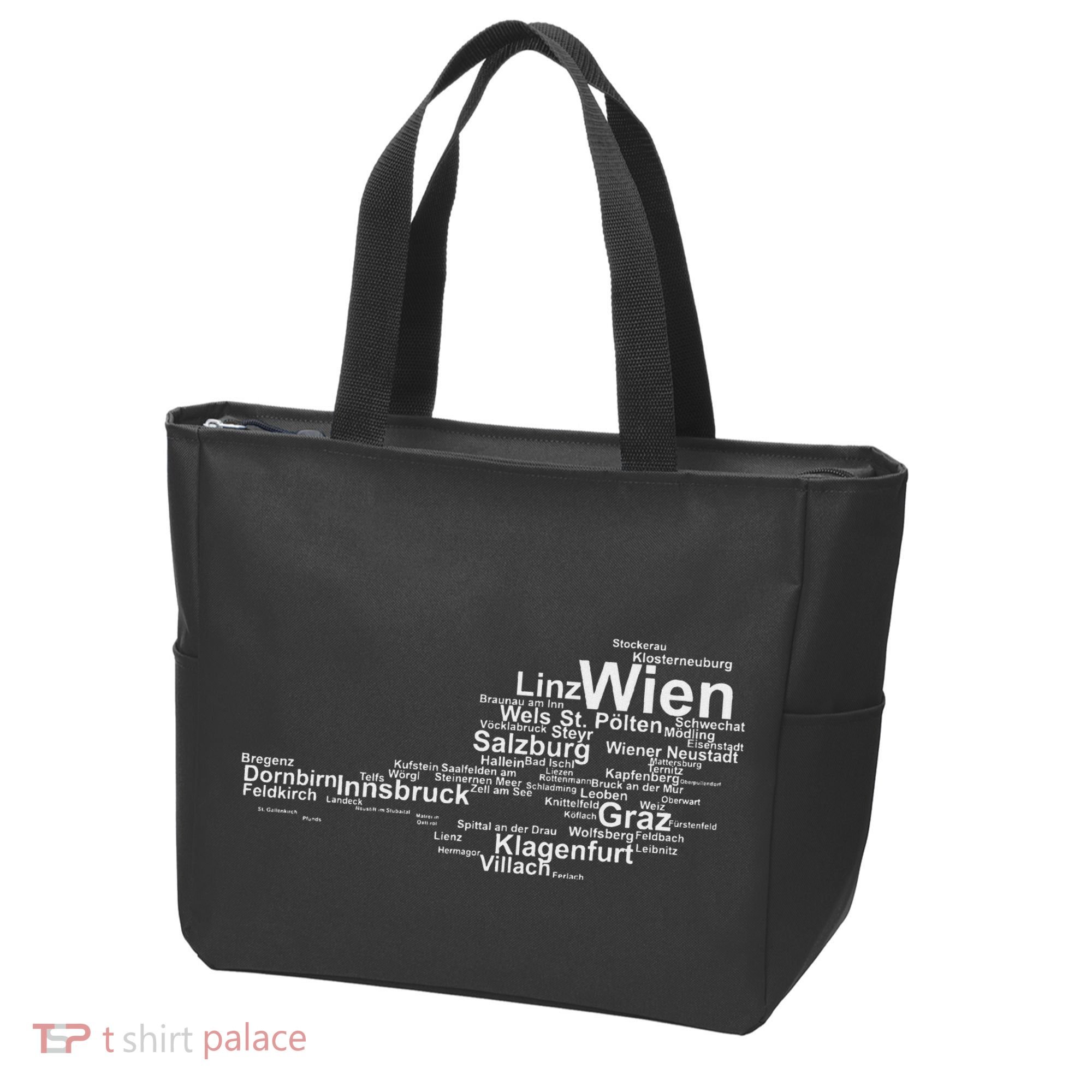 Austria Map Silhouette Cities Towns Travel Vacation Vienna Tote Bag