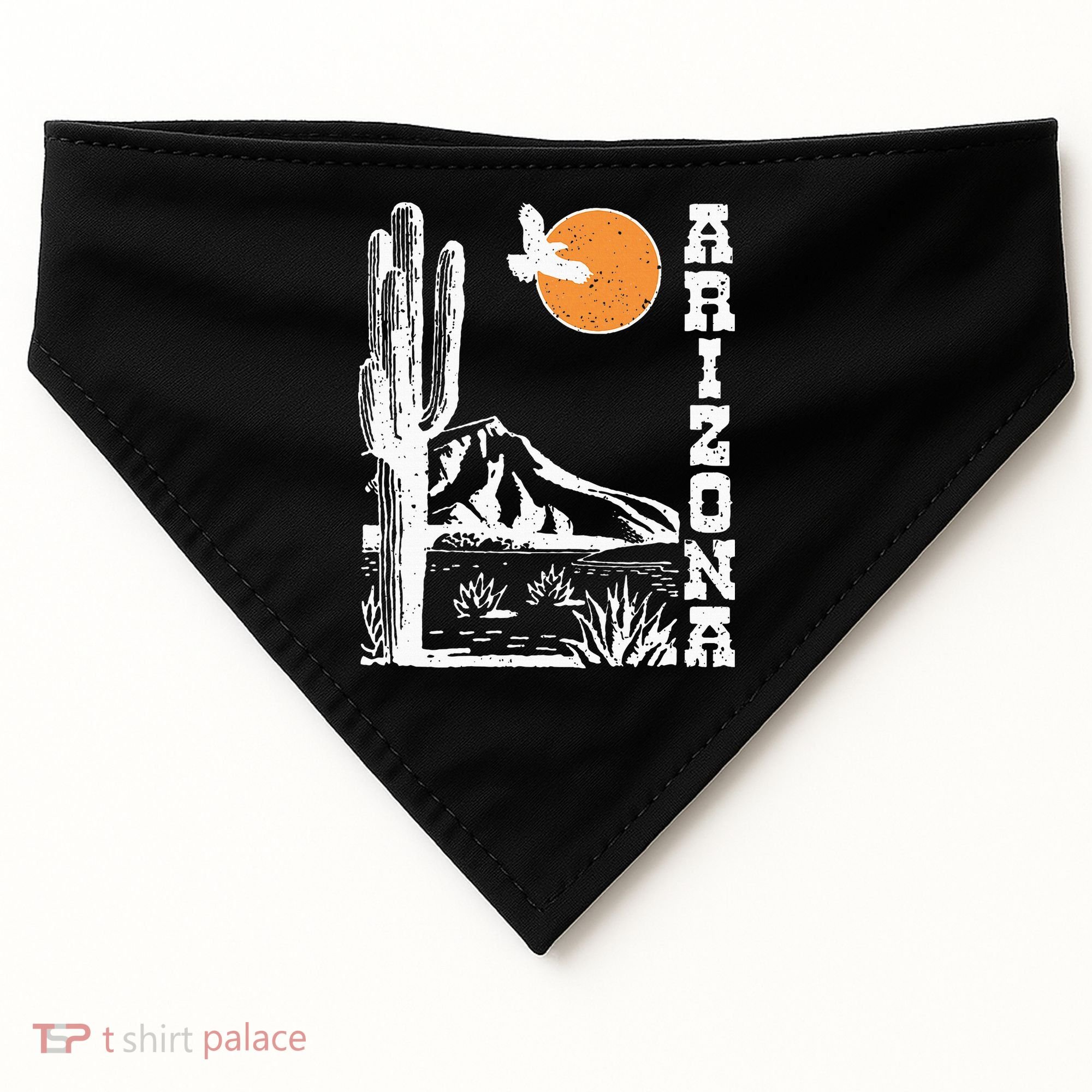 Arizona Mountain Sedona Desert Sun And Cactus USA-Made Doggie Bandana