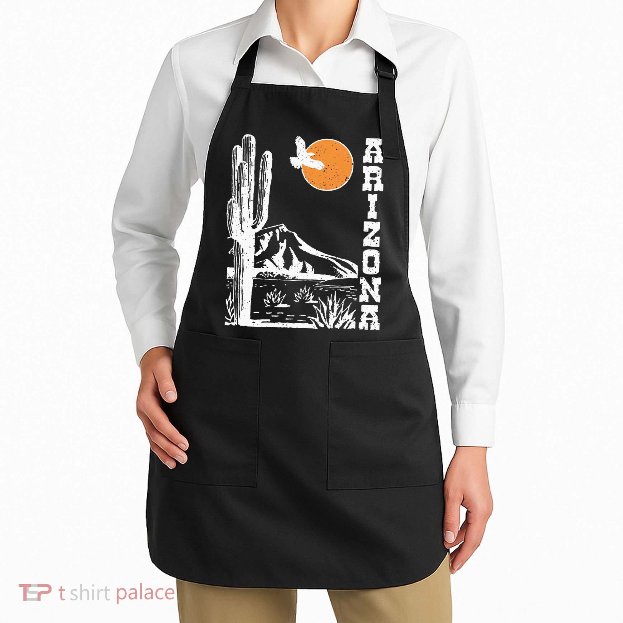 Arizona Mountain Sedona Desert Sun And Cactus Apron