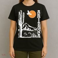 Arizona Mountain Sedona Desert Sun And Cactus T-Shirt thumb 4