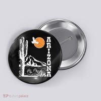 Arizona Mountain Sedona Desert Sun And Cactus Button thumb 0