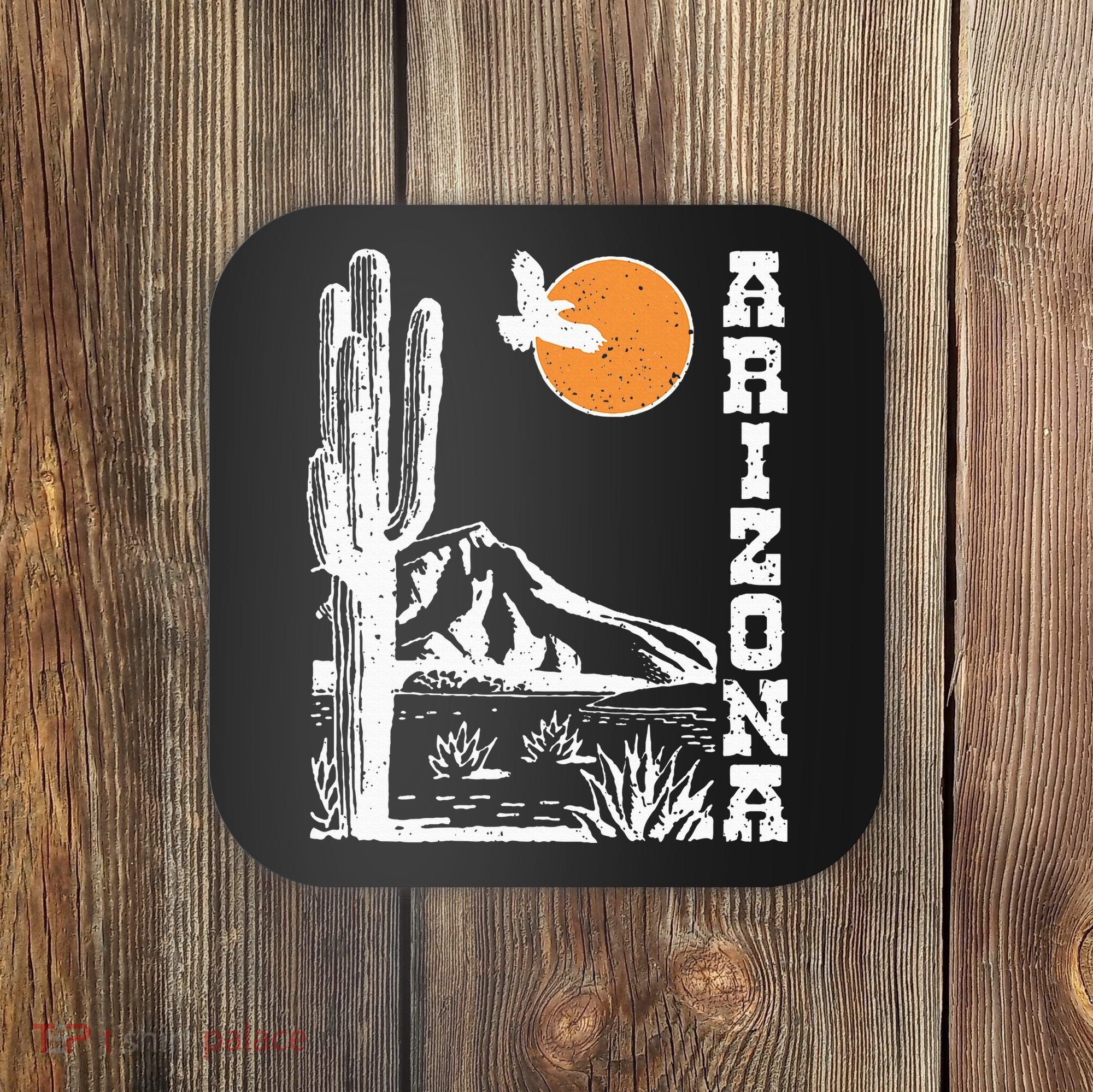 Arizona Mountain Sedona Desert Sun And Cactus Coaster