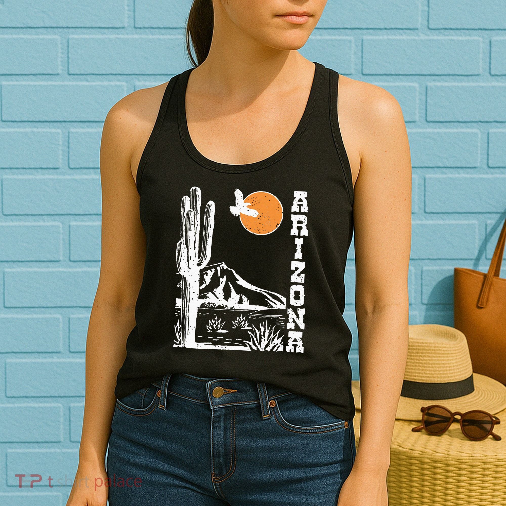 Arizona Mountain Sedona Desert Sun And Cactus Women's Tank Top