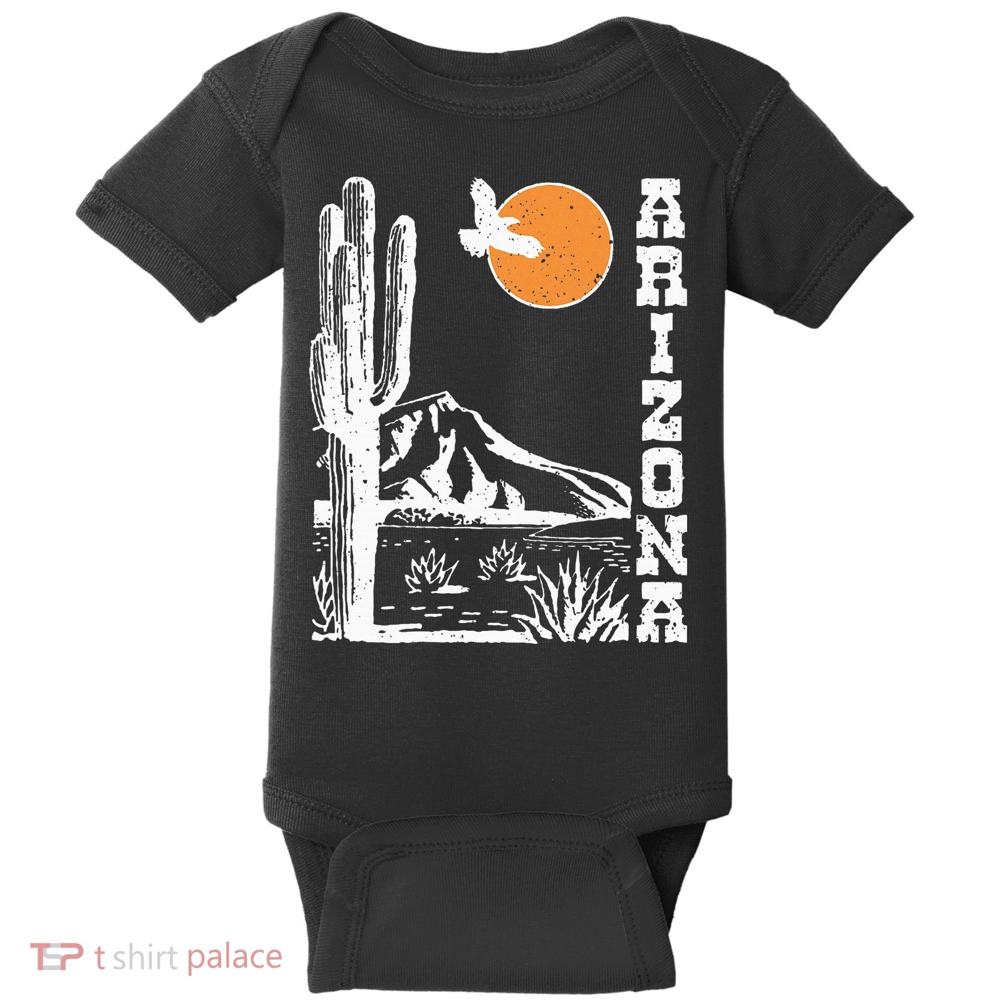 Arizona Mountain Sedona Desert Sun And Cactus Baby Bodysuit