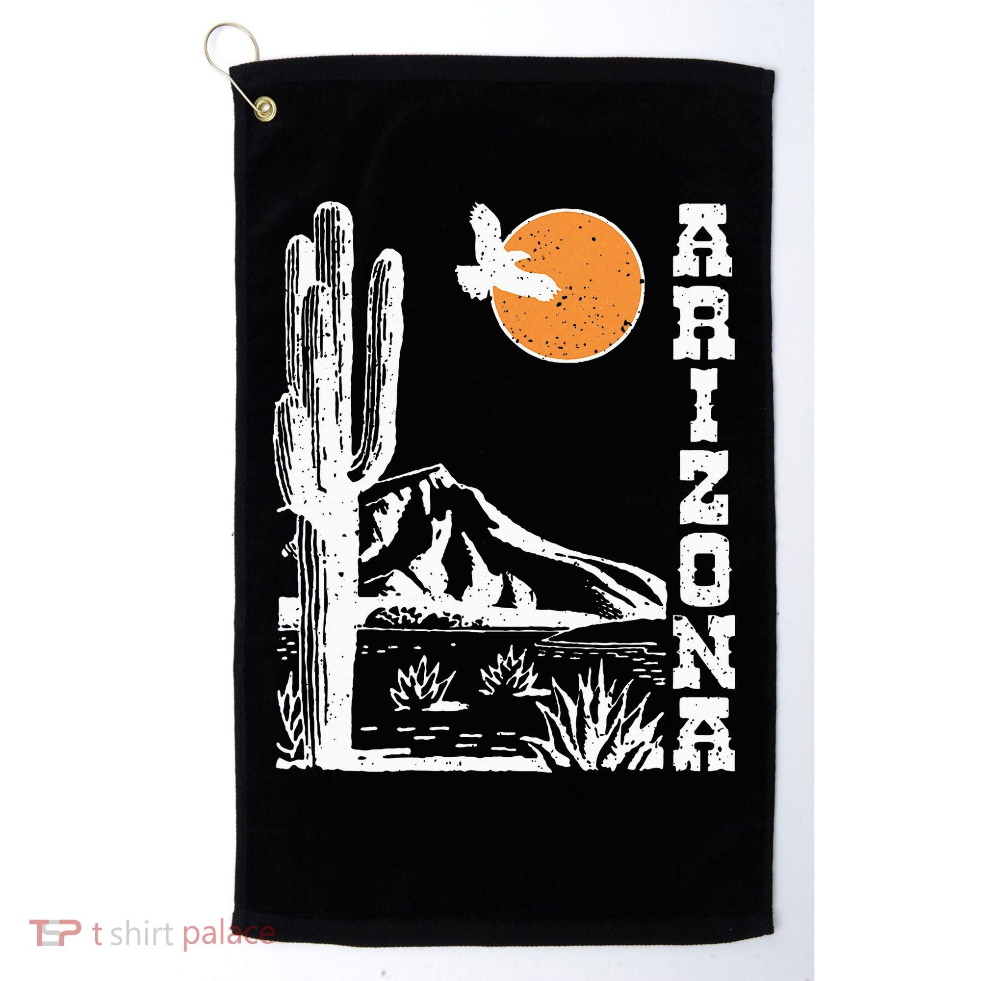 Arizona Mountain Sedona Desert Sun And Cactus Golf Towel