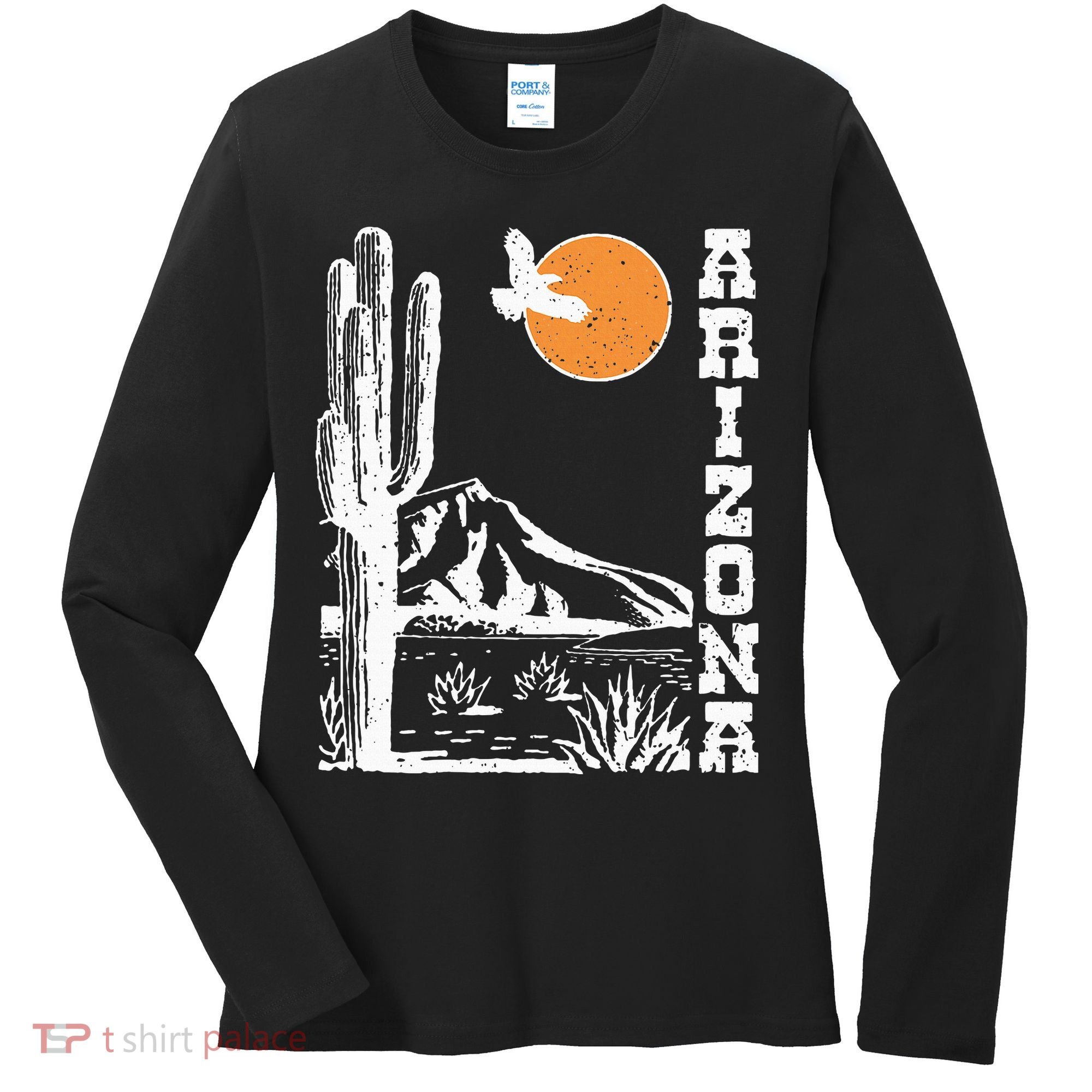 Arizona Mountain Sedona Desert Sun And Cactus Women's Long Sleeve Shirt