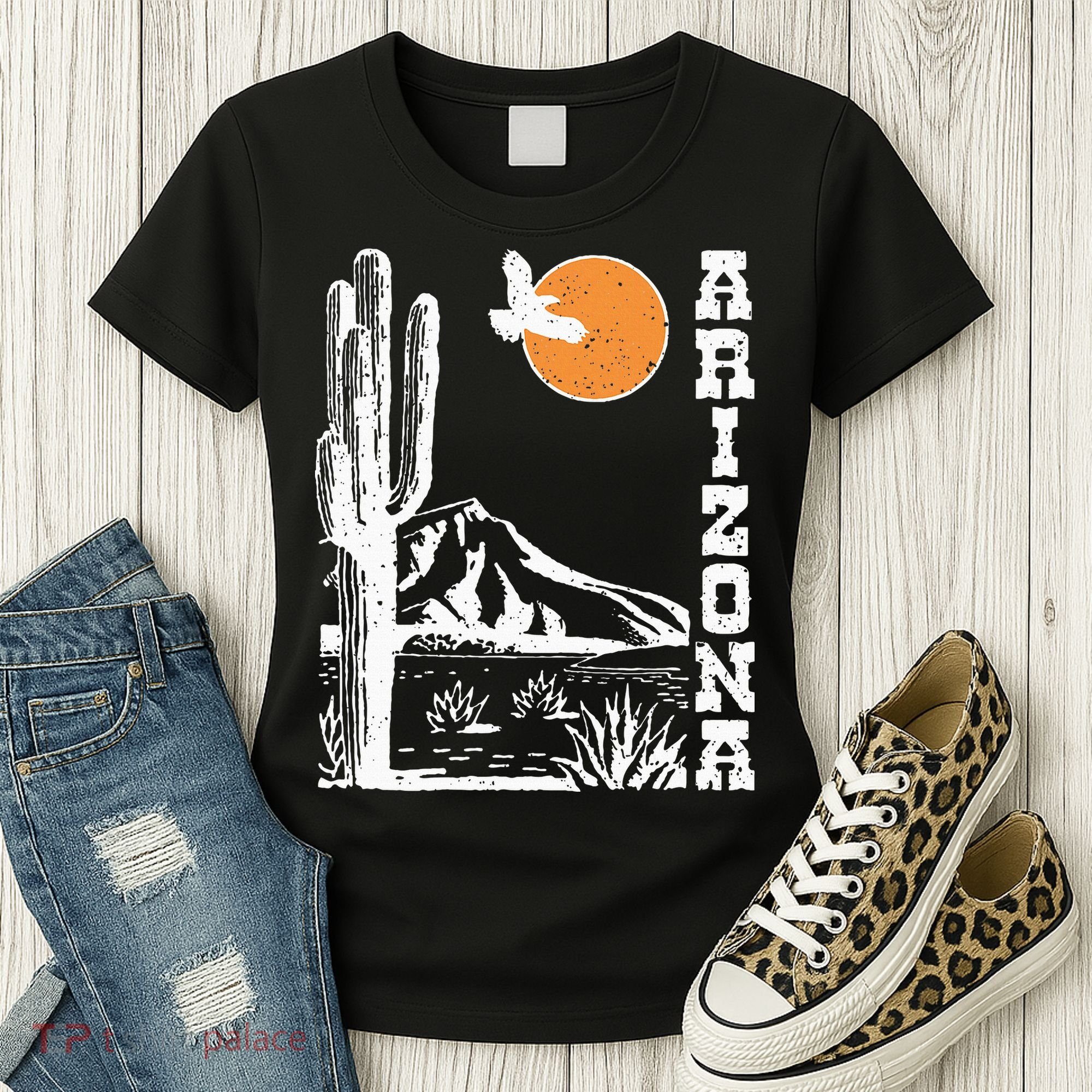 Arizona Mountain Sedona Desert Sun And Cactus Women's T-Shirt
