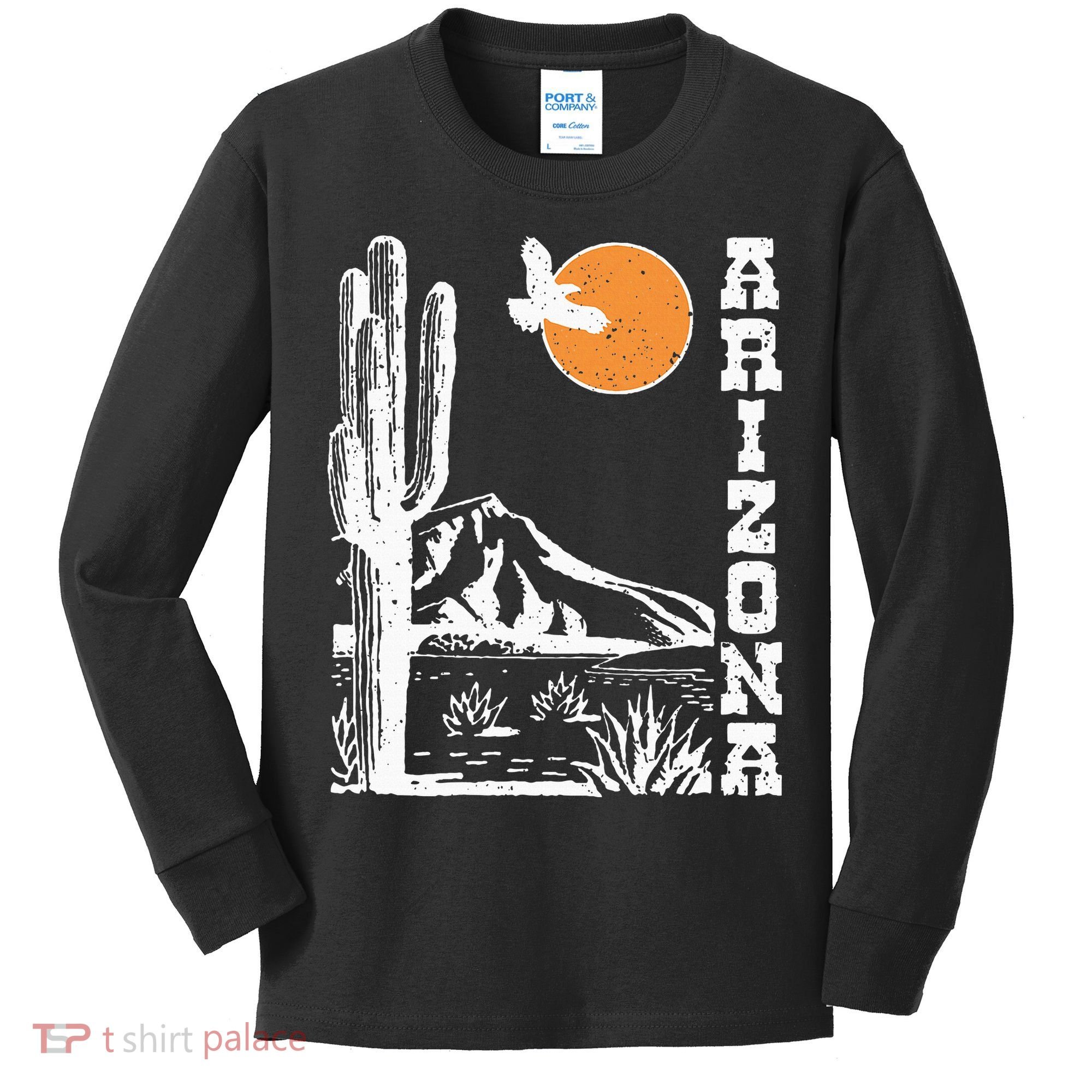 Arizona Mountain Sedona Desert Sun And Cactus Kids Long Sleeve Shirt