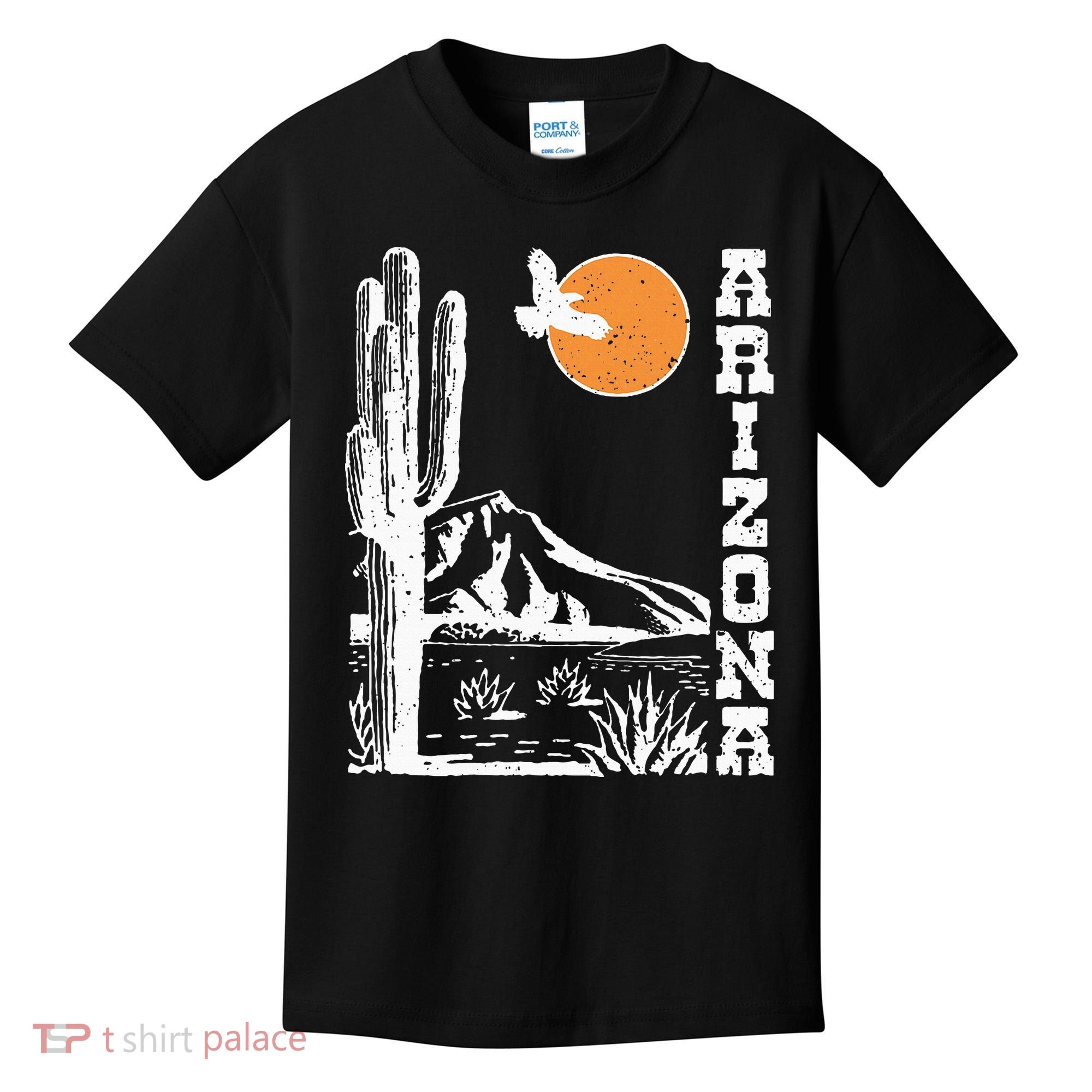 Arizona Mountain Sedona Desert Sun And Cactus Kids T-Shirt