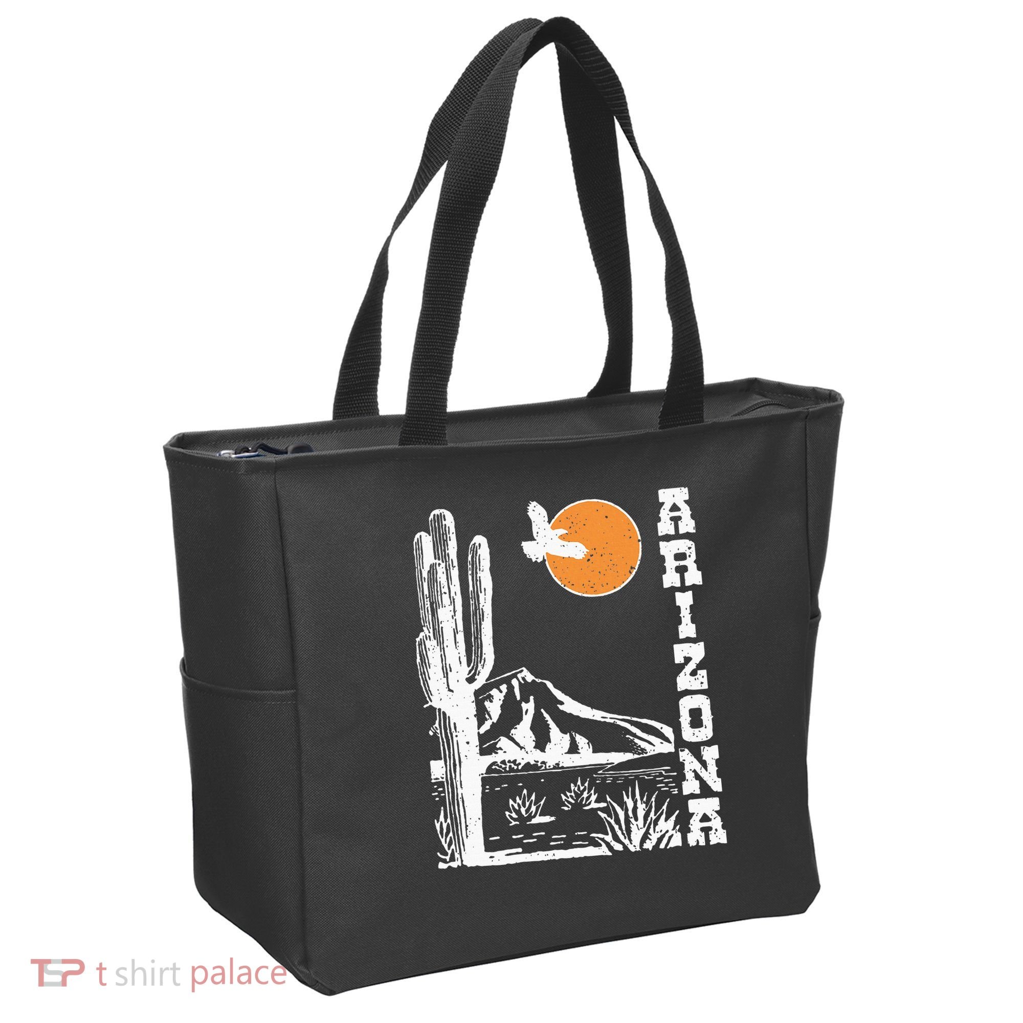 Arizona Mountain Sedona Desert Sun And Cactus Tote Bag