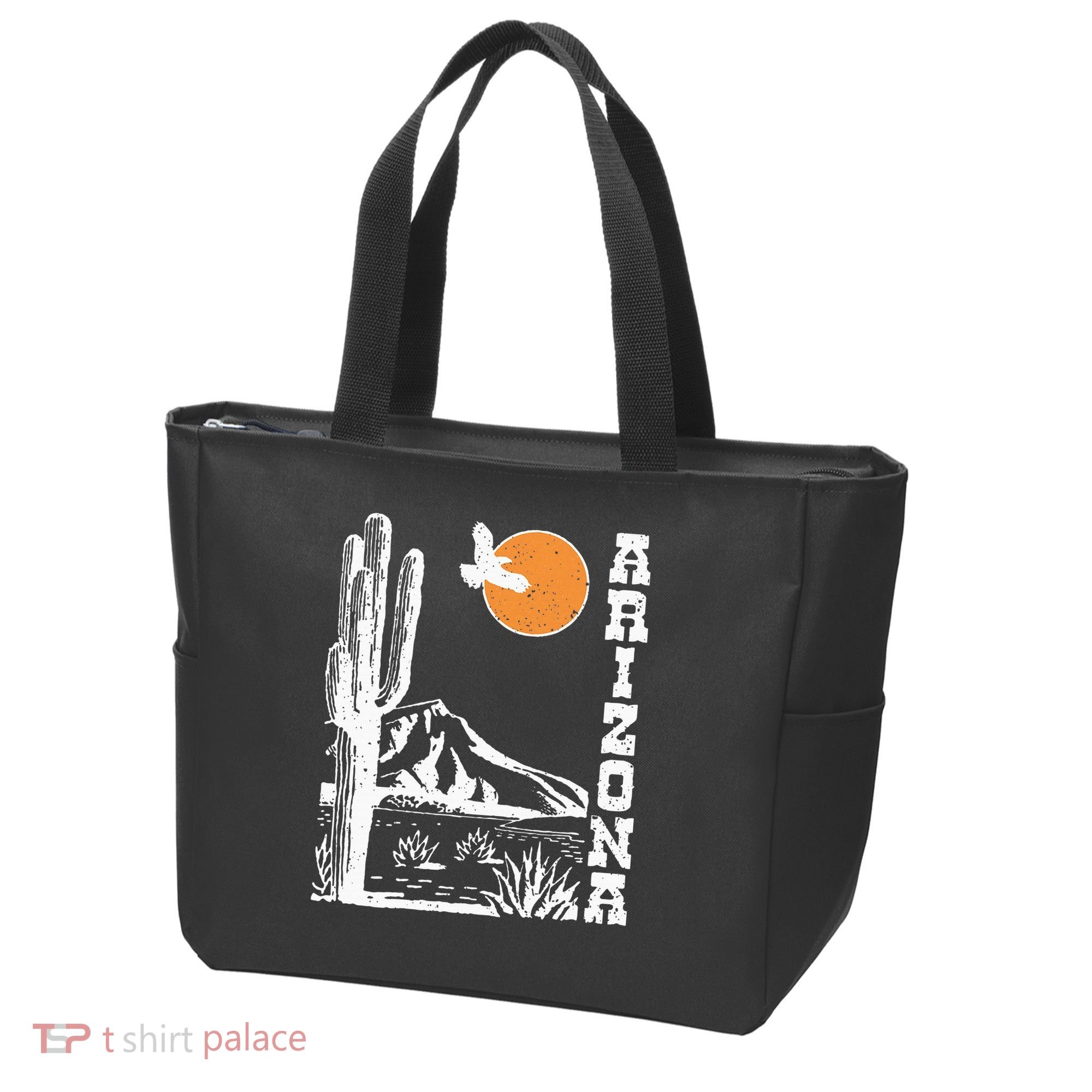 Arizona Mountain Sedona Desert Sun And Cactus Tote Bag