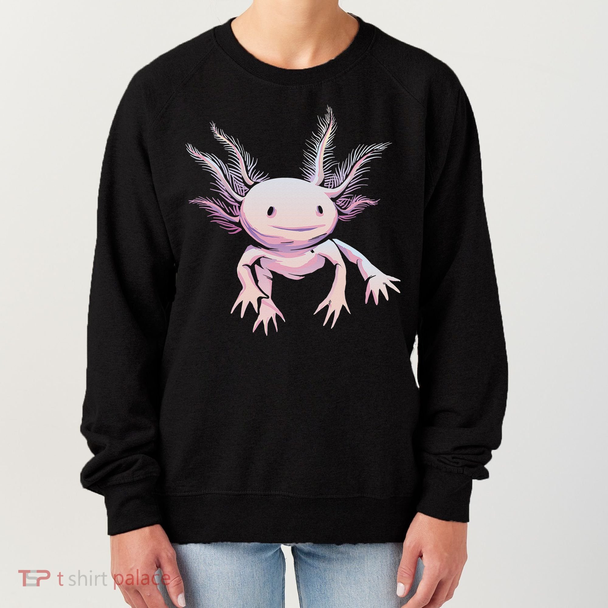 Axolotl Mexican Salamander Drawing Lizard Realistic Axolotl  Women's Sweatshirt