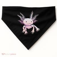 Axolotl Mexican Salamander Drawing Lizard Realistic Axolotl  USA-Made Doggie Bandana thumb 0