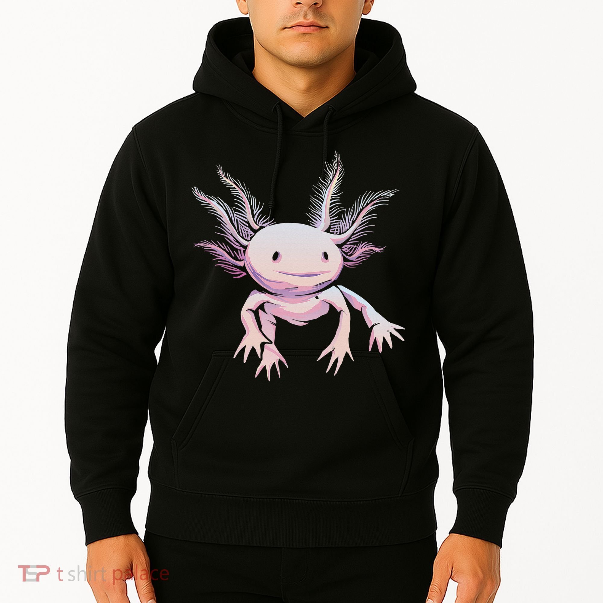 Axolotl Mexican Salamander Drawing Lizard Realistic Axolotl  Hoodie