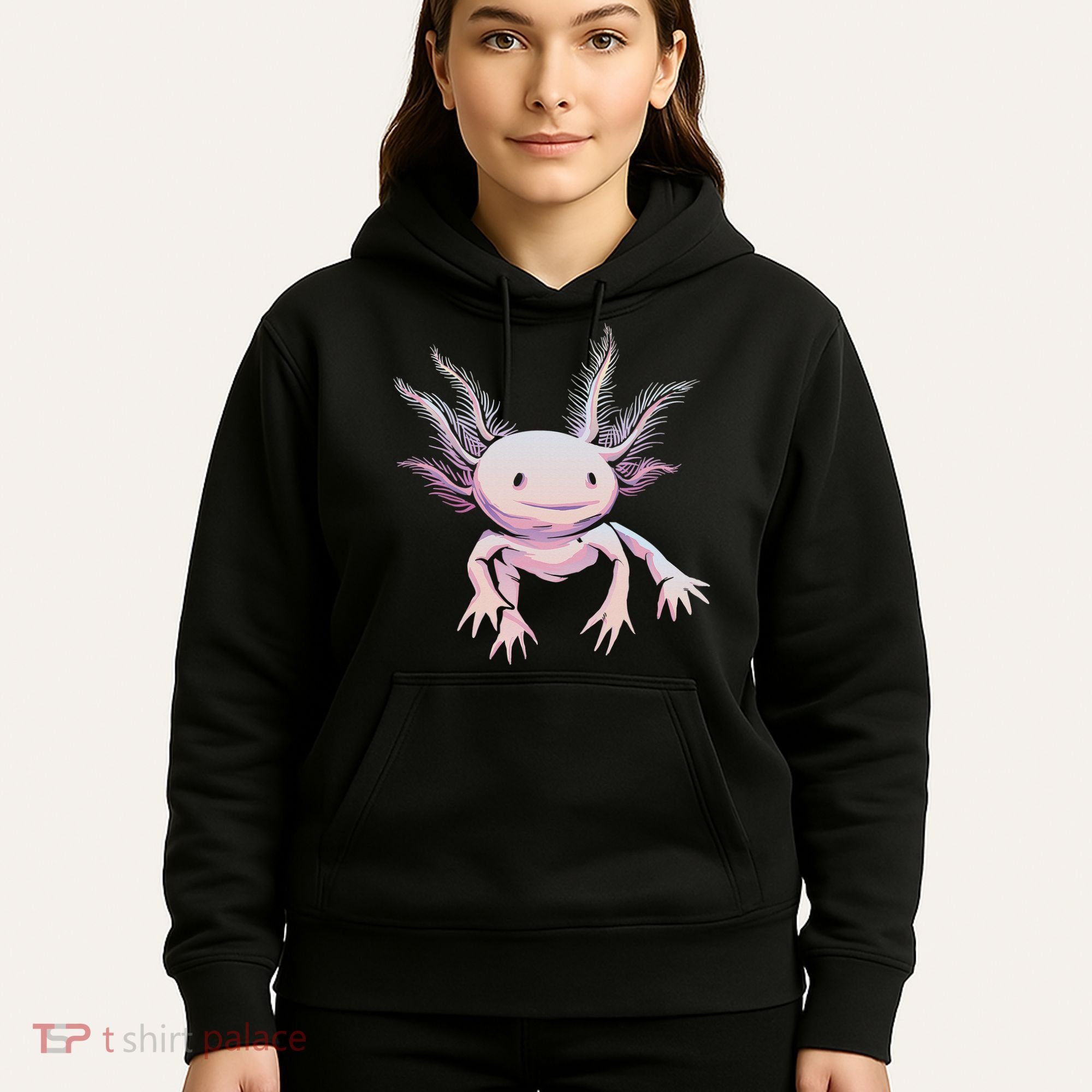 Axolotl Mexican Salamander Drawing Lizard Realistic Axolotl  Hoodie