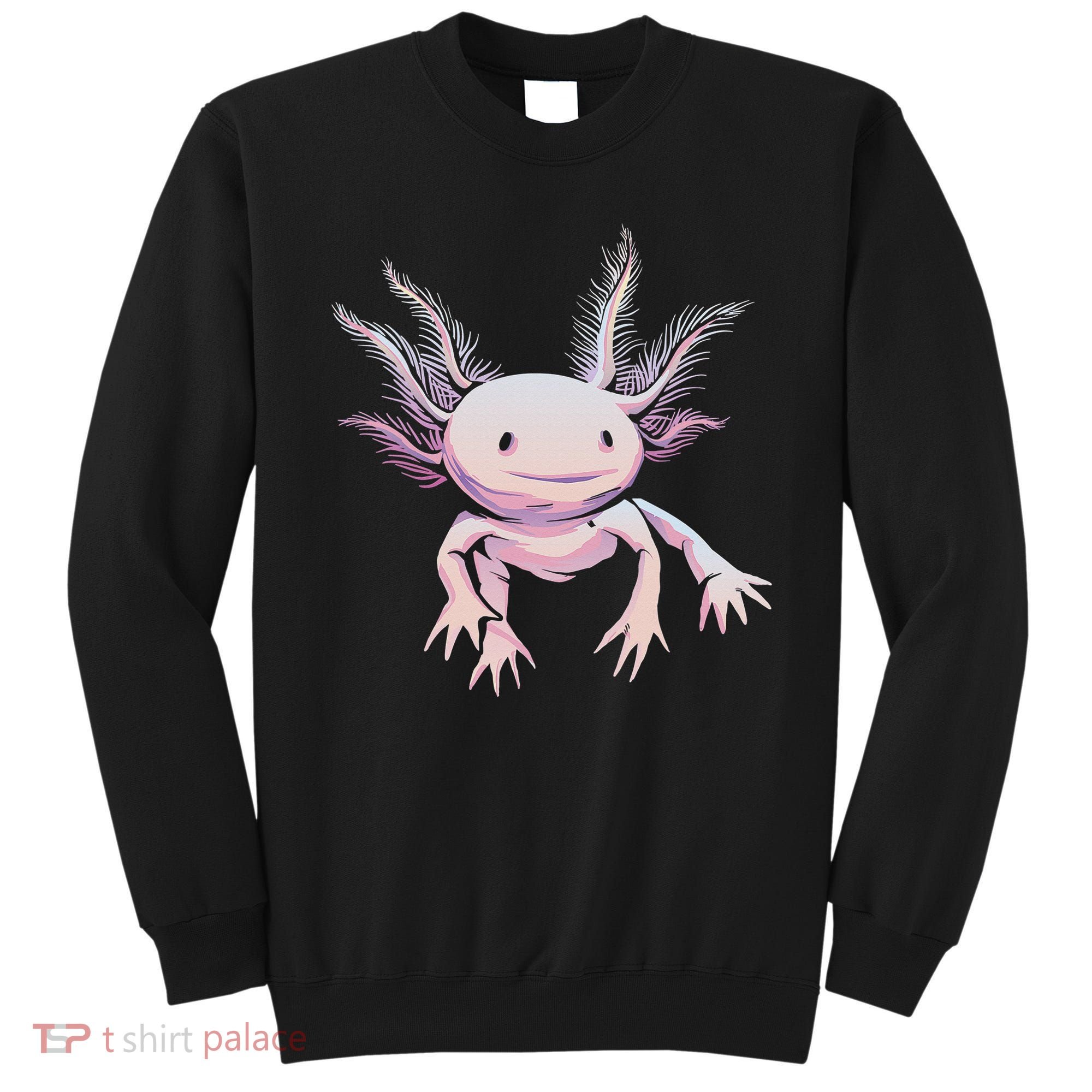 Axolotl Mexican Salamander Drawing Lizard Realistic Axolotl  Sweatshirt