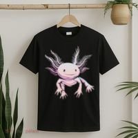 Axolotl Mexican Salamander Drawing Lizard Realistic Axolotl  T-Shirt thumb 2