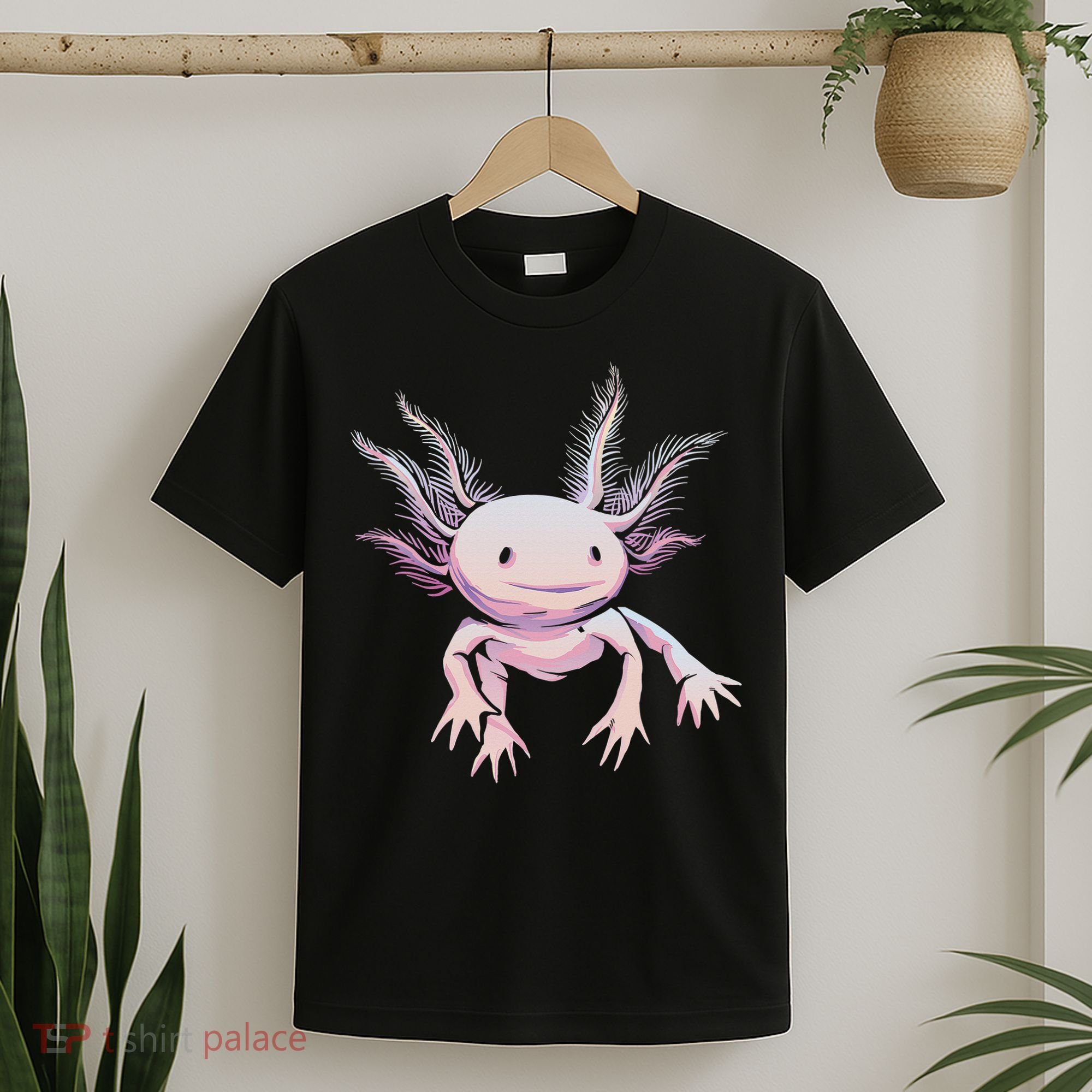 Axolotl Mexican Salamander Drawing Lizard Realistic Axolotl  T-Shirt