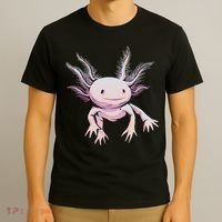 Axolotl Mexican Salamander Drawing Lizard Realistic Axolotl  T-Shirt thumb 3