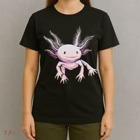 Axolotl Mexican Salamander Drawing Lizard Realistic Axolotl  T-Shirt thumb 4