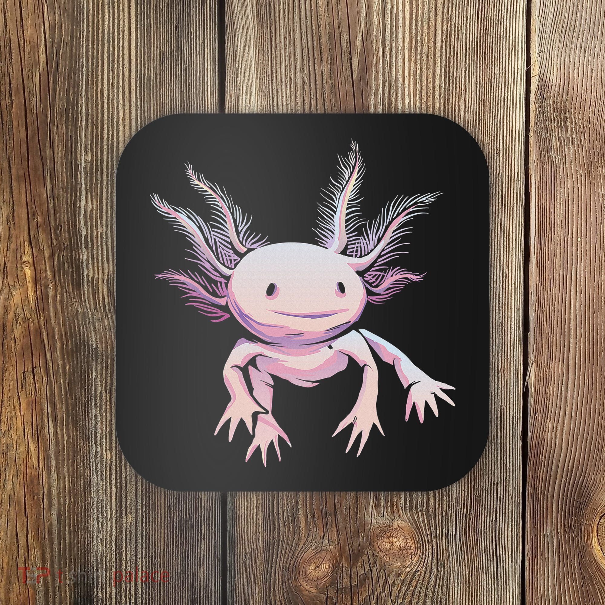 Axolotl Mexican Salamander Drawing Lizard Realistic Axolotl  Coaster