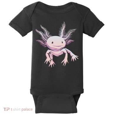 Axolotl Mexican Salamander Drawing Lizard Realistic Axolotl  Baby Bodysuit